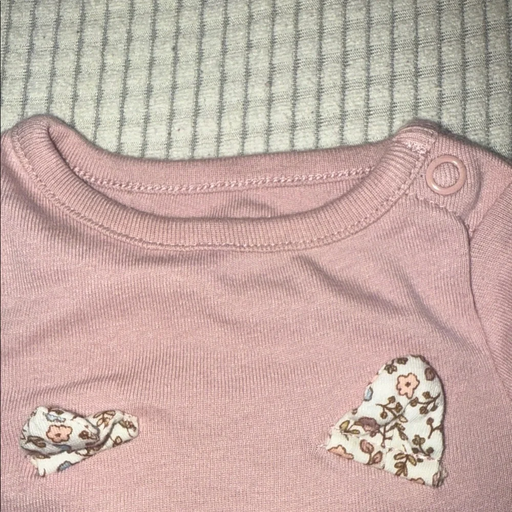 Carter's Mauve Cat Bodysuit and Floral Pants Set